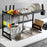 65cm Kitchen Sink Dish Drying Rack Stainless Steel Over Sink Storage Organizer Shelf - Black - 5