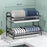 53cm 2-Tier Kitchen Dish Drying Rack Stainless Steel Drainer Organizer with Drip Tray - Black - 5