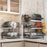 53cm 3 Tier Kitchen Dish Drying Rack Stainless Steel Drainer Shelf with Cutlery Holder Chopping Board Rack - Black - 6