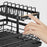 2 Tier Carbon Steel Dish Drying Rack Kitchen Plates Organizer with Drainboard Cutting Board Rack Cutlery Holder - Black - 5