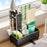 Kitchen Sink Organizer Rack Sponge Holder Dish Cloth Drying Rack with Drainage - Matte Black - 4