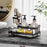 Kitchen Sink Organizer Rack Iron Multi-Compartment Storage Holder Stand with Removable Drip Tray - Black - 2