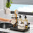 Kitchen Sink Organizer Rack Iron Multi-Compartment Storage Holder Stand with Removable Drip Tray - Black - 3