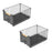 2Pcs Size L 24.5 x 37.5 x 1Pcm Pull Out Kitchen Cabinet Organizer Rack Slide Drawer Basket - Grey - 1