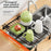 Expandable Over Sink Dish Drying Rack Kitchen Drainer Shelf, One-Way Retractable - Black - 2
