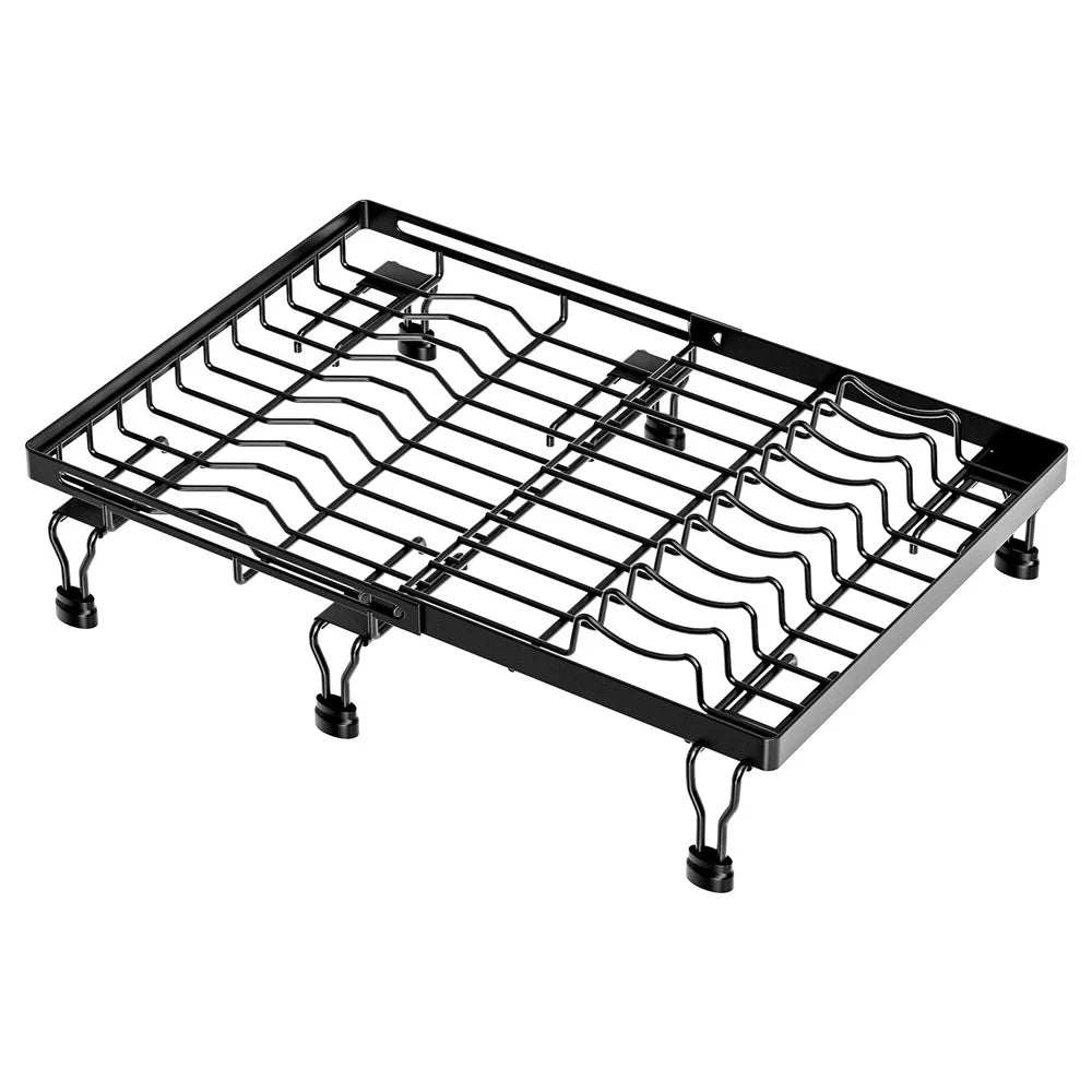 Expandable Over Sink Dish Drying Rack Kitchen Drainer Shelf, Dual-Way Retractable - Black - 1