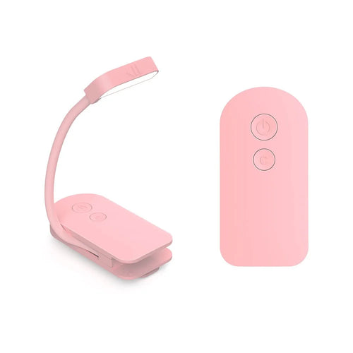 F26 3 Color Temperatures Clip-on Reading Light Mini LED Desk Lamp for Students Study - Pink - 1