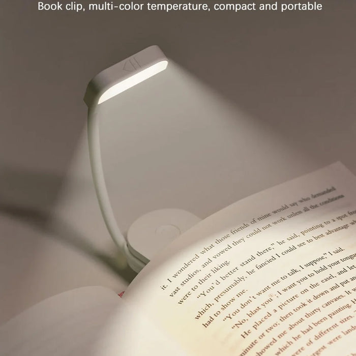 F26 3 Color Temperatures Clip-on Reading Light Mini LED Desk Lamp for Students Study - Pink - 4