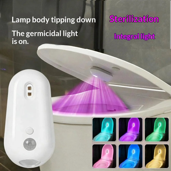 F21 RGB Toilet Sensor Light with UV Sterilization Rechargeable Motion Sensor Toilet Night Light - White - 2