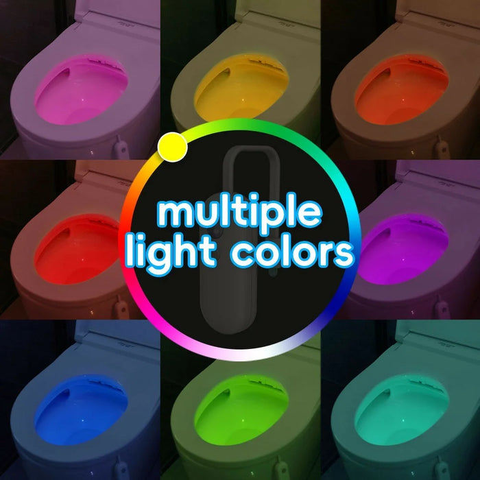 F27 2Pcs Toilet Sensor Light RGB Motion Sensor Night Light for Bathroom Atmosphere Lamp - White - 4