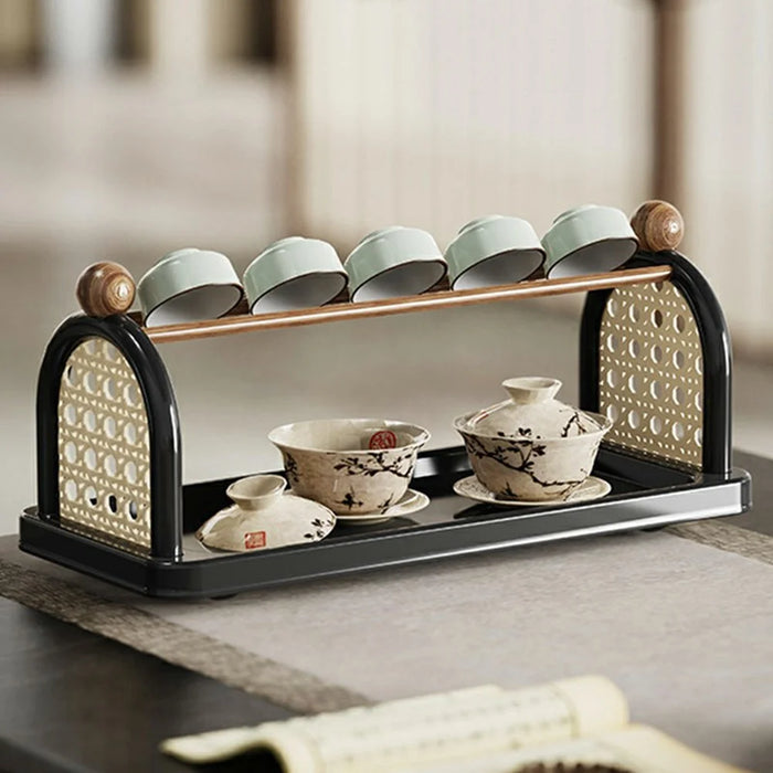 Cup Holder Rack Desktop Organizer Water Glasses Storage Shelf for Kitchen Bathroom Mugs Glasses - White - 4