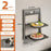 2-Layer Kitchen Suction Cup Shelf Foldable Wall Mount Vegetable Preparation Aluminum No Drill Organizer Rack - Grey - 1