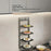 4-Layer Kitchen Suction Cup Shelf Foldable Wall Mount Vegetable Preparation Aluminum No Drill Organizer Rack - Grey - 2