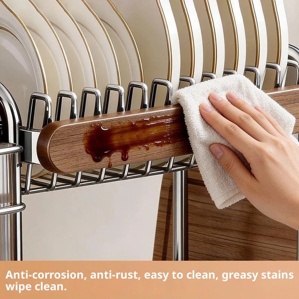 3-Tier  Stainless Steel Dish Drying Rack Dish Drainer Bowl Kitchen Organizer - 3
