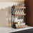 3-Tier 32x21x57cm Round Tube Kitchen Spice Rack with Knife Holder Carbon Steel Solid Wood Countertop Storage Organizer for Seasoning Bottles - 5