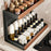 2-Tier 32x21x36cm Square Tube Kitchen Spice Rack Carbon Steel Solid Wood Countertop Storage Organizer for Seasoning Bottles - 7