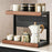 2-Tier 42x21x36cm Square Tube Kitchen Spice Rack Carbon Steel Solid Wood Countertop Storage Organizer for Seasoning Bottles - 5
