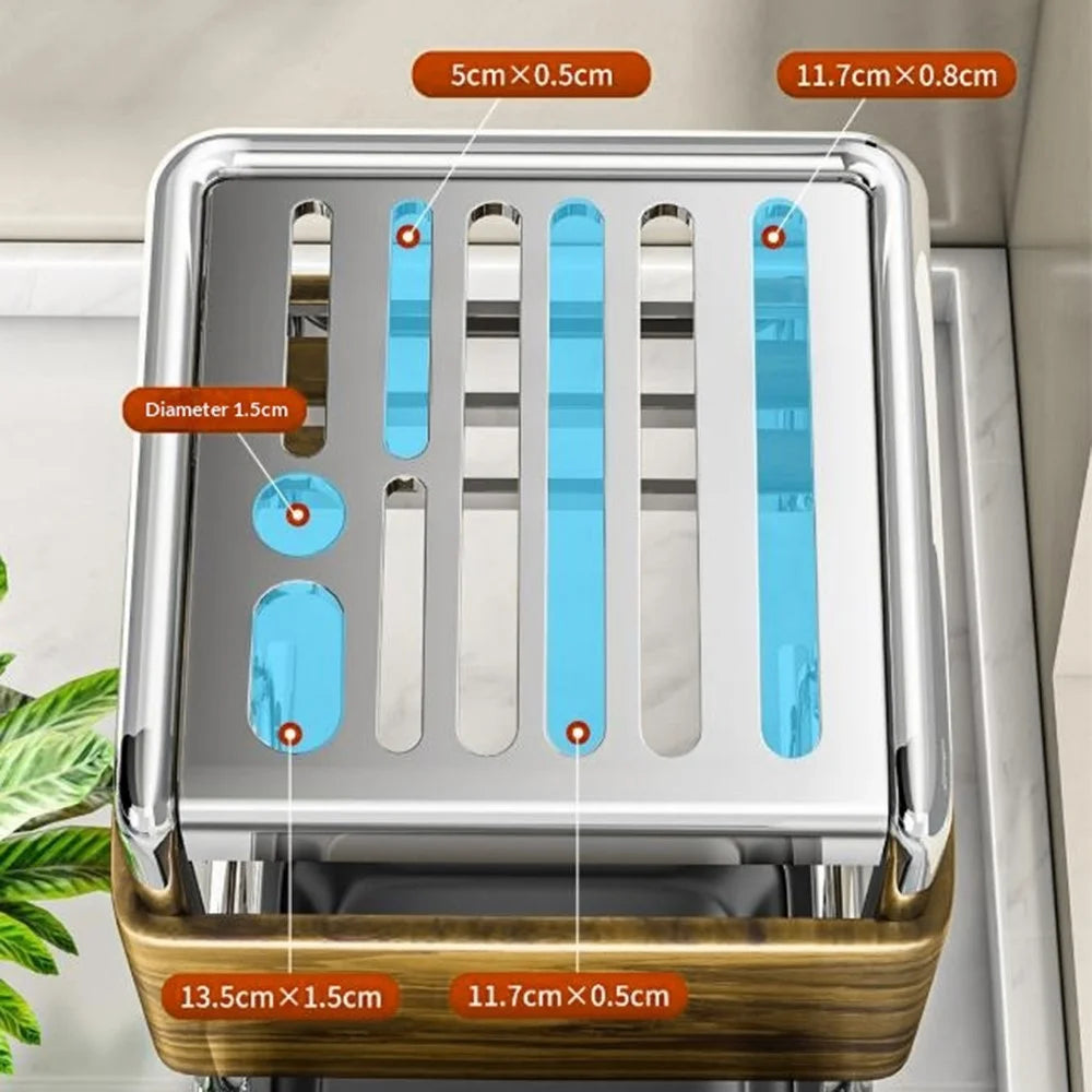 Kitchen Knife Block Holder Multifunctional Cutlery Storage Rack Kitchen Accessories with Drip Tray - 5