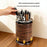 360 Degree Rotating Wood Grain Knife Block Kitchen Utensil Holder 8 Slot Multifunctional Storage Rack with Suction Base - 3