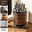 360 Degree Rotating Wood Grain Knife Block Kitchen Utensil Holder 8 Slot Multifunctional Storage Rack with Suction Base - 7