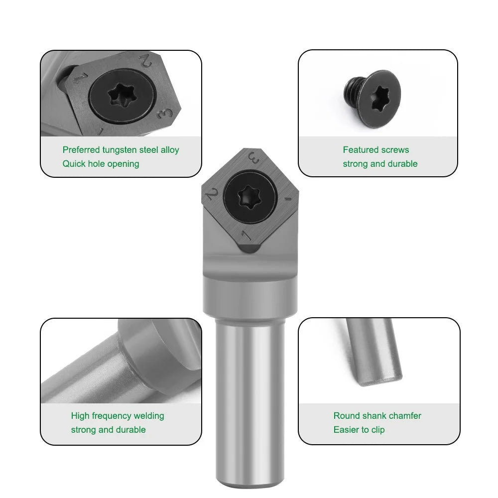 X12E17 12mm Shank V Type Alloy Spoilboard Router Bit Woodworking Planing Bit Milling Cutter - 3