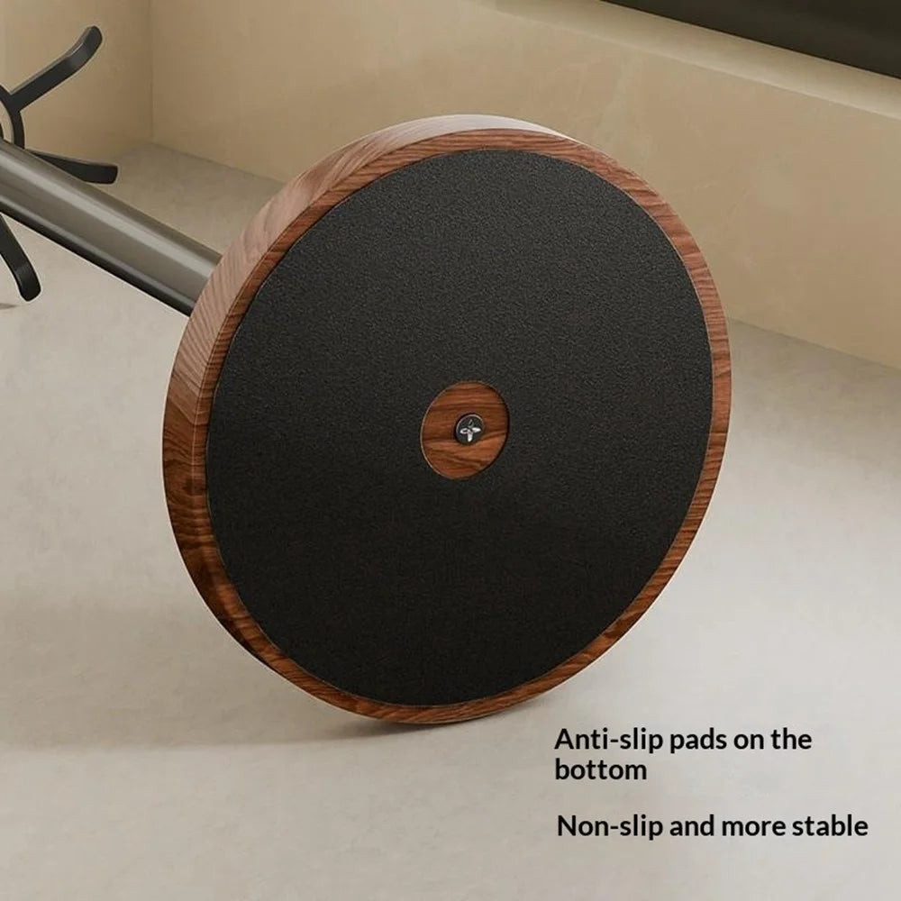 360 Degree Rotating Kitchen Utensil Holder 8 Hooks Swivel Stand Wooden Base Countertop Organizer - Grey - 5