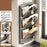 3-Tier Wall Mounted Cutting Boards Pot Lid Holder Shelf Foldable Carbon Steel No Drill Kitchen Organizer Rack - Grey - 2