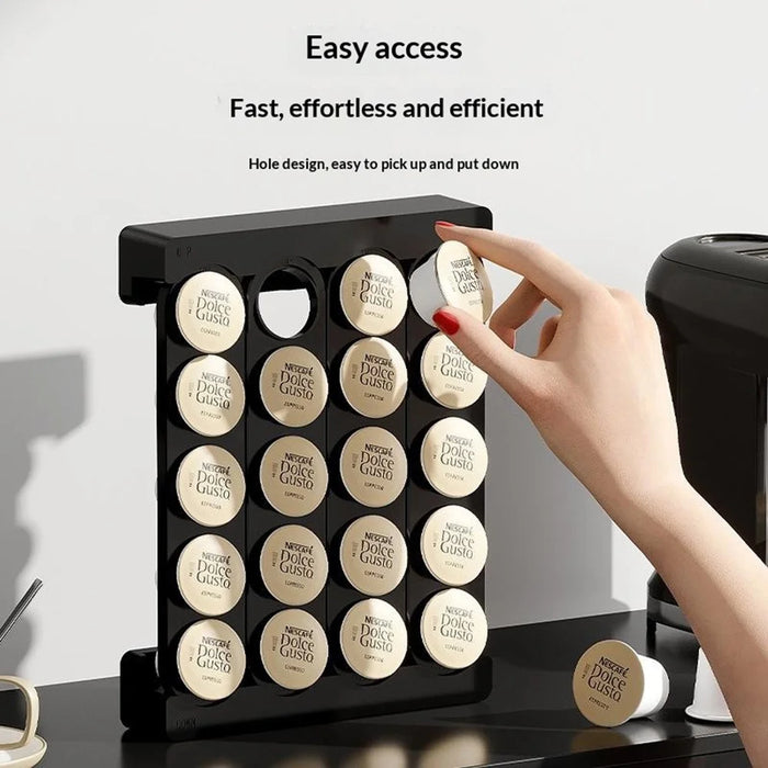 Wall Mounted Coffee Capsule Holder for K-Cup 20 Holes Magnetic No Drill Storage Rack for Kitchen - Black - 5