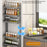 8-Tier Wall Mounted Kitchen Storage Rack with 16Pcs Hooks & 3-Layer Hanging Rod No Drill Adjustable Spice Organizer for Cabinet Door - Grey - 3