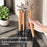 360 Degree Rotating Kitchen Utensil Holder Rack 8-Hook Carbon Steel Organizer Stand for Countertop Storage - Grey Black - 5