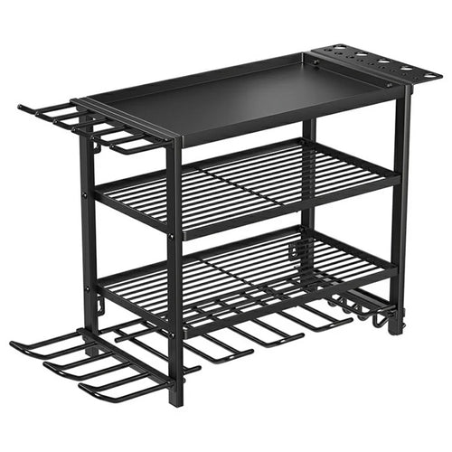3-Layer Wall Mount Power Tool Storage Rack Garage Workshop Electric Drill Organizer Tool Holder Shelf - 1