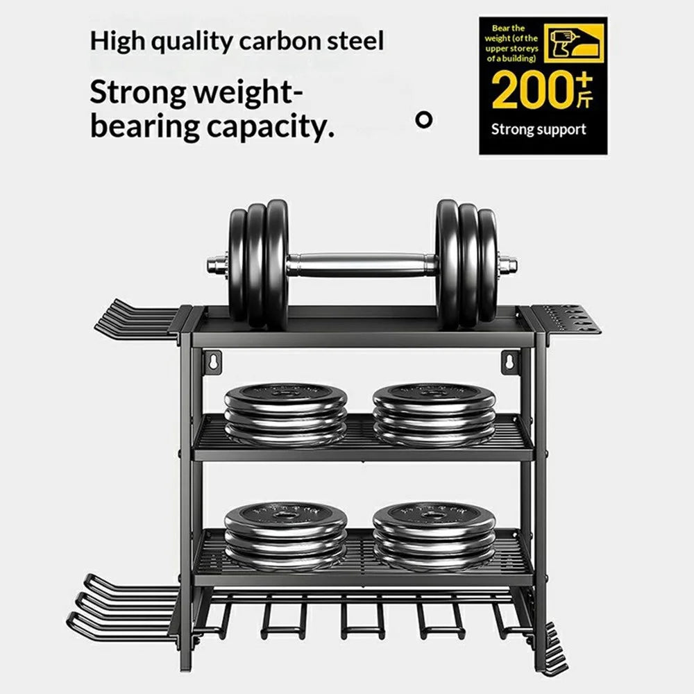 3-Layer Wall Mount Power Tool Storage Rack Garage Workshop Electric Drill Organizer Tool Holder Shelf - 4