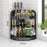 2-Tier 35.5x26x44cm Corner Kitchen Shelf with Knife Slots Organizer Triangle Wall Mount No-Drill Spice Storage Rack for Seasoning Bottles - 1