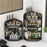 2-Tier 40x29x44cm Corner Kitchen Shelf with Knife Slots Organizer Triangle Wall Mount No-Drill Spice Storage Rack for Seasoning Bottles - 6