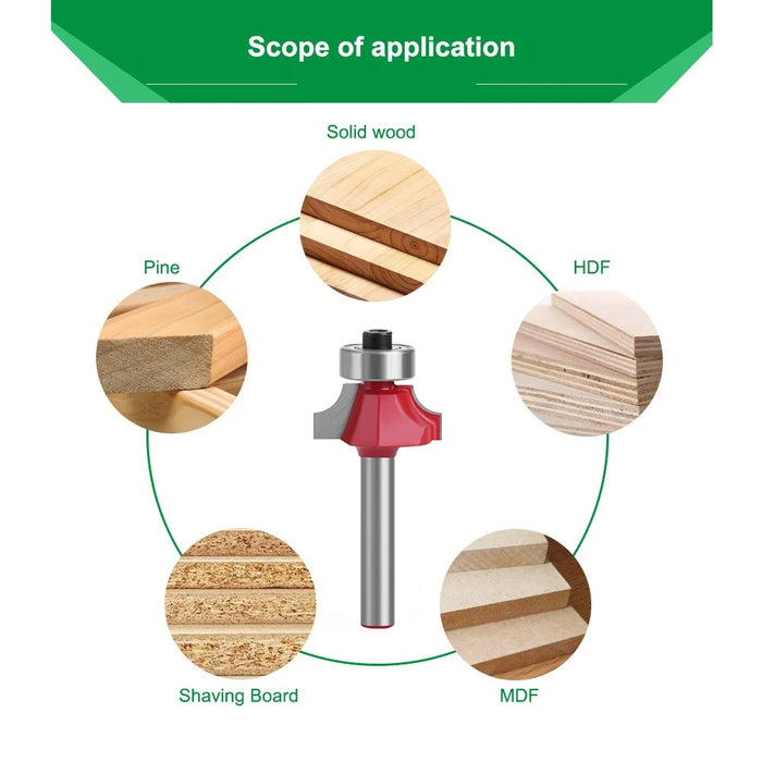 MC01035S22 1 / 4 x 7 / 8 Inch Round Over Bit Wood Milling Cutter Wood Trimming Knife with Plastic Box - 2