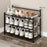 62x26x46cm 3-Tier Foldable Metal Shoe Rack Entryway No Assembly Storage Organizer Shelf - Black - 1
