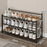 82x26x46cm 3-Tier Foldable Metal Shoe Rack Entryway No Assembly Storage Organizer Shelf - Black - 1
