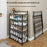 82x26x46cm 3-Tier Foldable Metal Shoe Rack Entryway No Assembly Storage Organizer Shelf - Black - 2