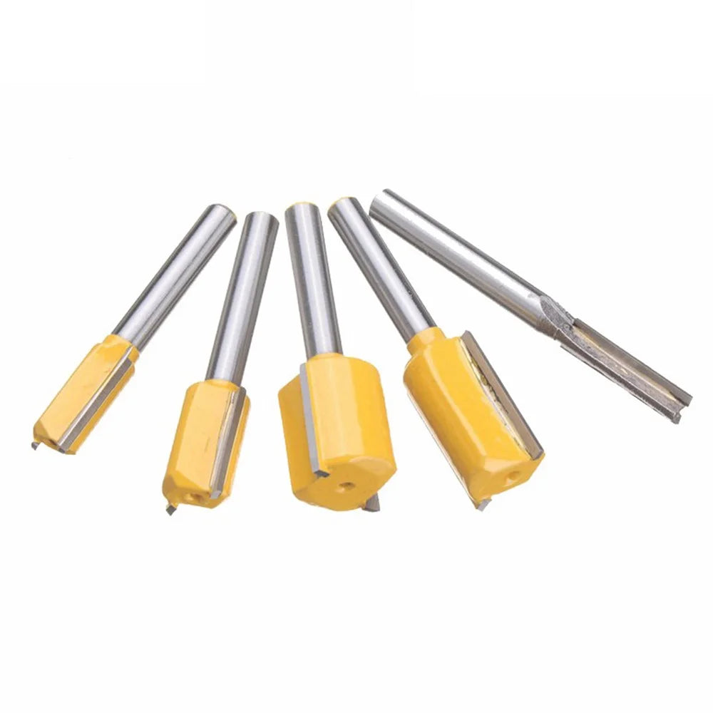 MC01033 5PCS 1 / 4 Inch Shank Straight Router Bit Cutting Tool Wood Trimming Milling Cutter with Plastic Box - 1