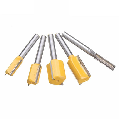 MC01033 5PCS 1 / 4 Inch Shank Straight Router Bit Cutting Tool Wood Trimming Milling Cutter with Plastic Box - 1