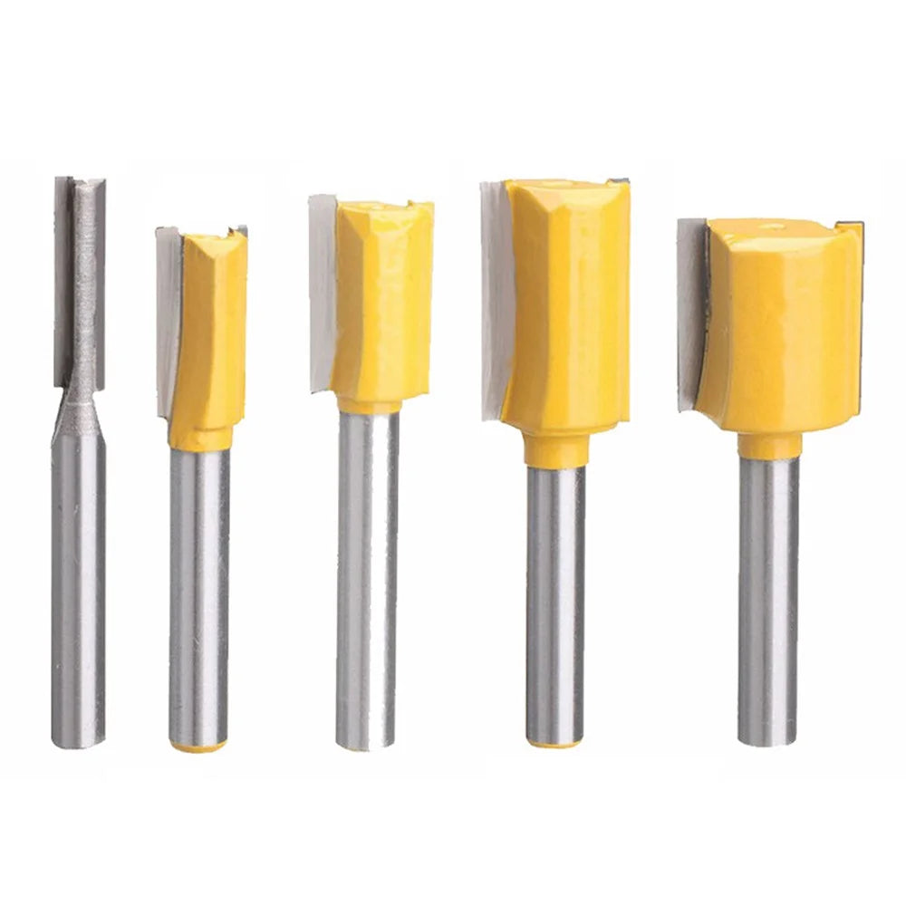 MC01033 5PCS 1 / 4 Inch Shank Straight Router Bit Cutting Tool Wood Trimming Milling Cutter with Plastic Box - 2