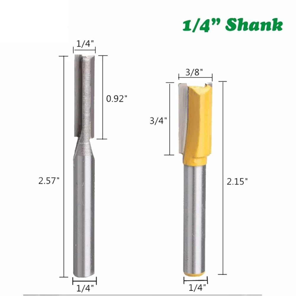 MC01033 5PCS 1 / 4 Inch Shank Straight Router Bit Cutting Tool Wood Trimming Milling Cutter with Plastic Box - 4