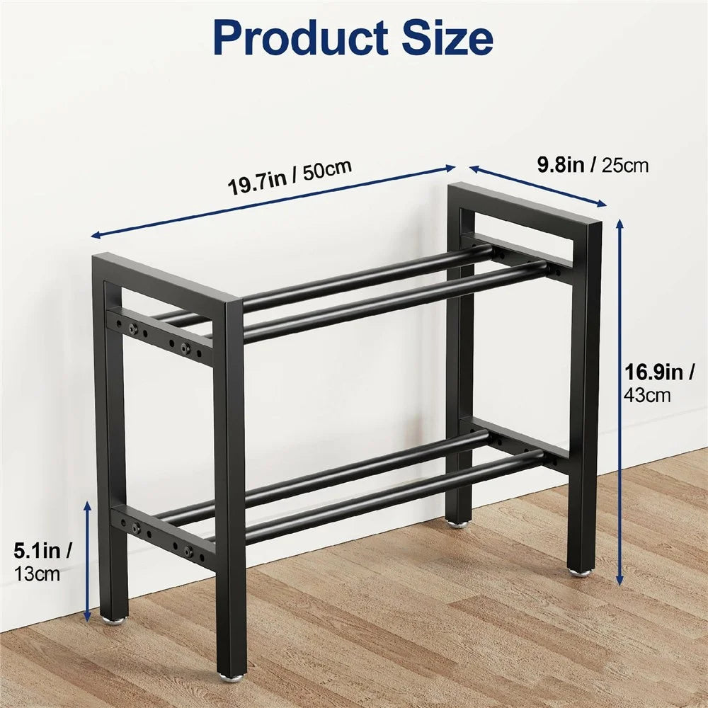Adjustable Metal Dumbbell Rack 2-Tier Weight Storage Rack for Home Gym Kettlebell Dumbbells - 5