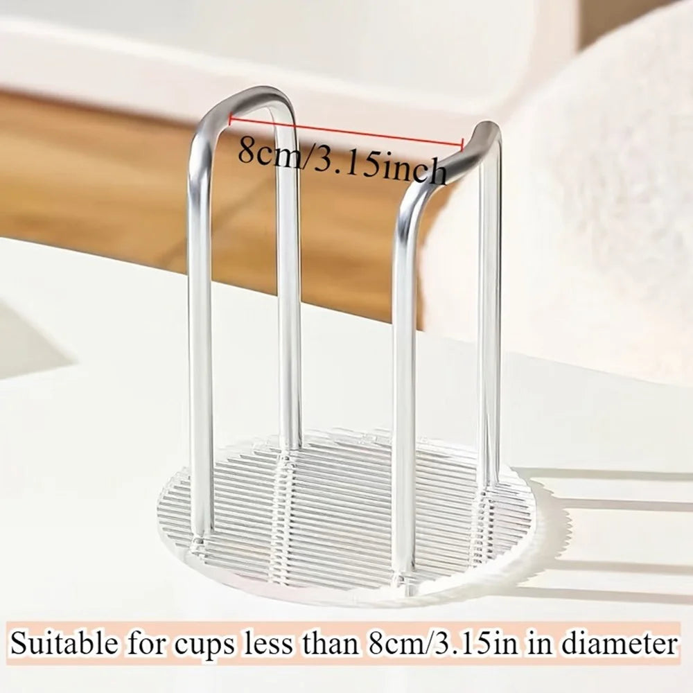 11.5x11.5x13cm Acrylic Cup Holder Inverted Stacking Dispenser Disposable Paper Cups Storage Rack for Home Organization - Single Seat / Gold - 6