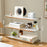 50x19x37cm 3-Tier Desktop Organizer Shelf Acrylic Wood Books Cup Storage Rack for Home Office Desk - Tea Color - 1