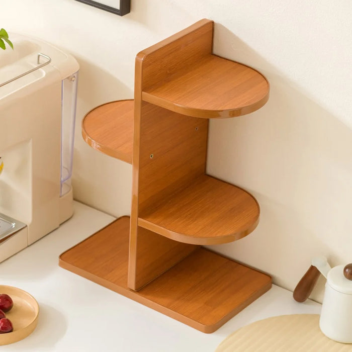 3-Tier Medium Size 23x11.5x41.5cm Desktop Cup Holder Organizer Bamboo Corner Storage Rack Kitchen Counter Mug Stand - 2