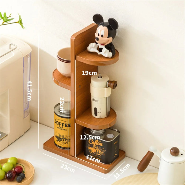 3-Tier Medium Size 23x11.5x41.5cm Desktop Cup Holder Organizer Bamboo Corner Storage Rack Kitchen Counter Mug Stand - 7