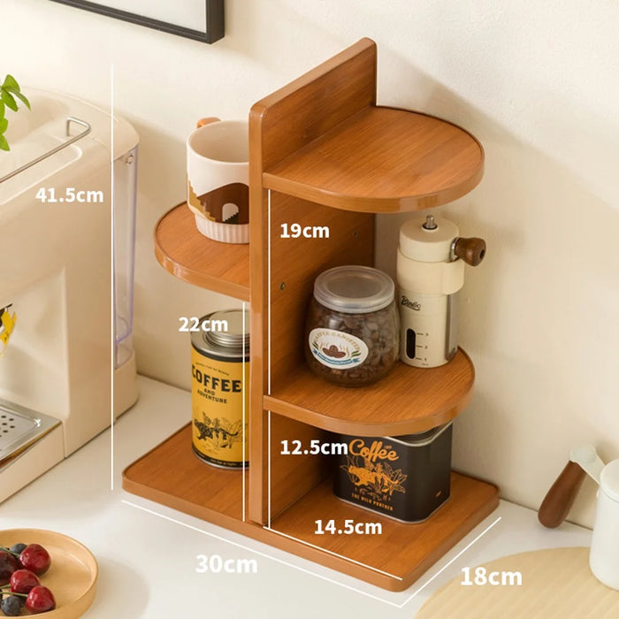 3-Tier Large Size 30x18x41.5cm Desktop Cup Holder Organizer Bamboo Corner Storage Rack Kitchen Counter Mug Stand - 7