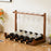 53x24x38cm 1-Tier Wine Rack for 5 Bottles Bamboo Desktop Wine Display Stand Bottle Glass Cups Holder - 1