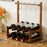 43x24x50cm 2-Tier Wine Rack for 8 Bottles Bamboo Desktop Wine Display Stand Bottle Glass Cups Holder - 1